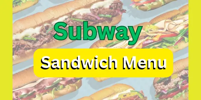 Subway Sandwich Menu